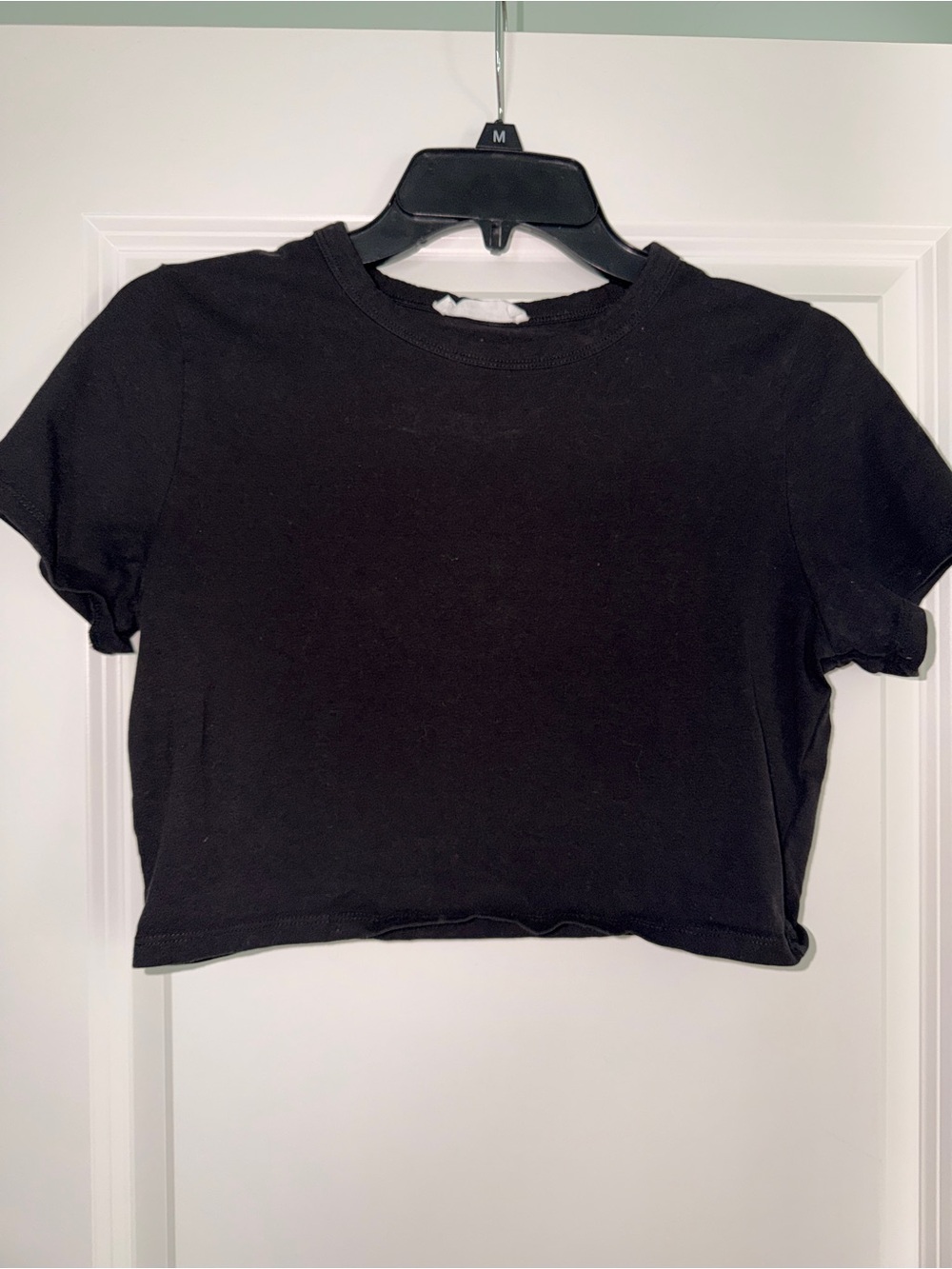 Black Cropped Crewneck Tee - Cotton On